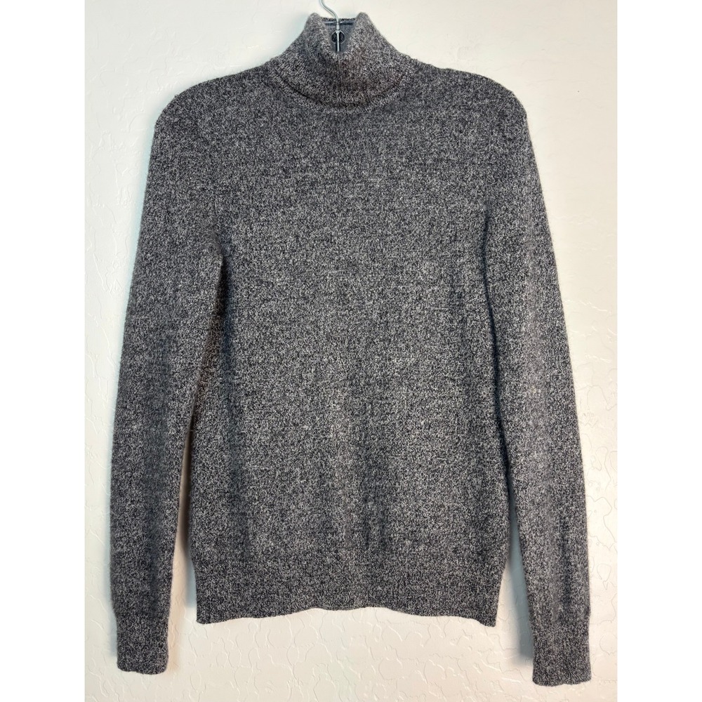 Lord & Taylor Cashmere Turtleneck Sweater Gray Marl Knit Womens Medium 2188